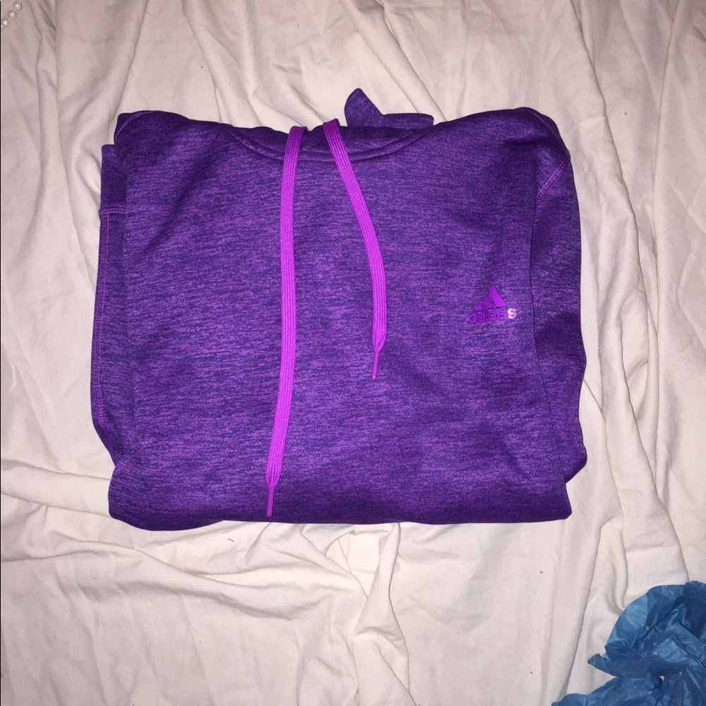 Adidas small logo pull over hoodie